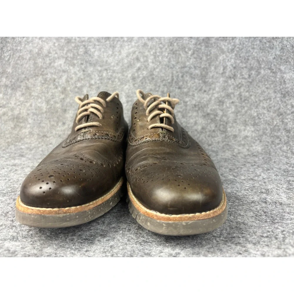 Cole Haan Zerogrand Wingtip Oxford Mens 10.5 Brown Leather Brogue C23405